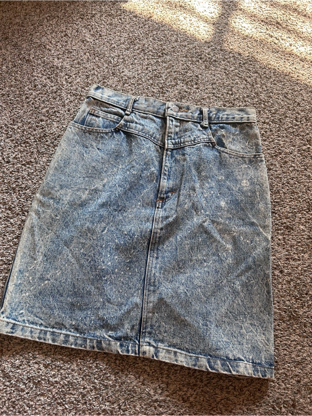 Vintage Broadway Transfer | 80s/90s acid wash denim skirt